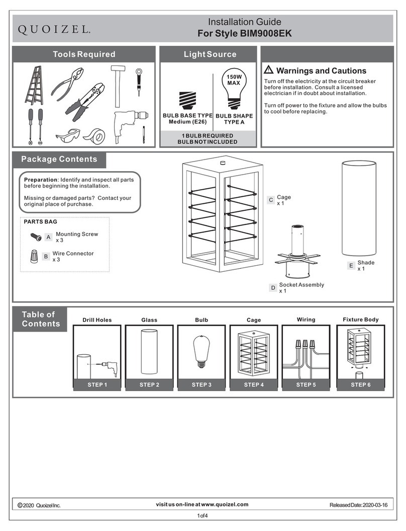 Quoizel BIM9008EK User manual