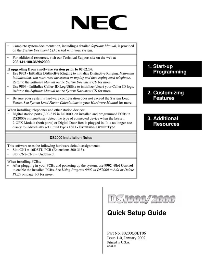 NEC DS1000 Quick setup guide