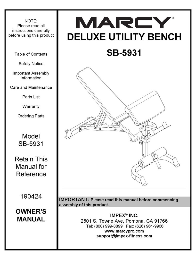 Impex MARCY DELUXE SB-5931 owner's manual