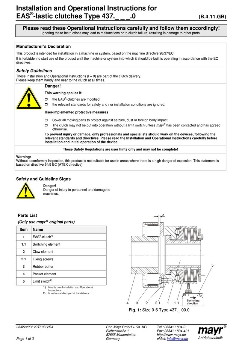Mayr EAS 437 Series Installation and operation instructions