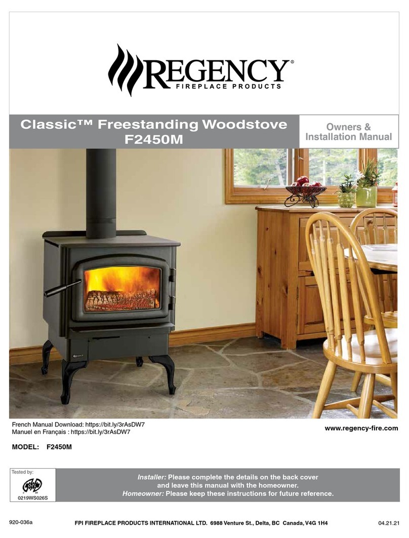 Regency Classic F2450M Owners & installation manual