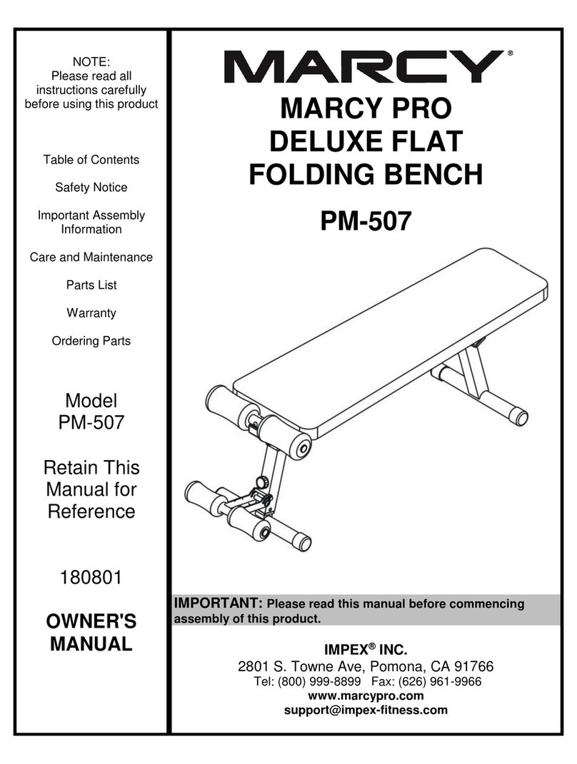 Impex MARCY PRO DELUXE PM-507 owner's manual