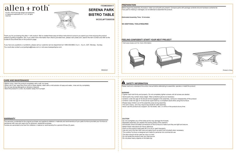 Allen + Roth SERENA PARK BISTRO FTS90653B User manual Allen + Roth SERENA PARK BISTRO FTS90653B User manual