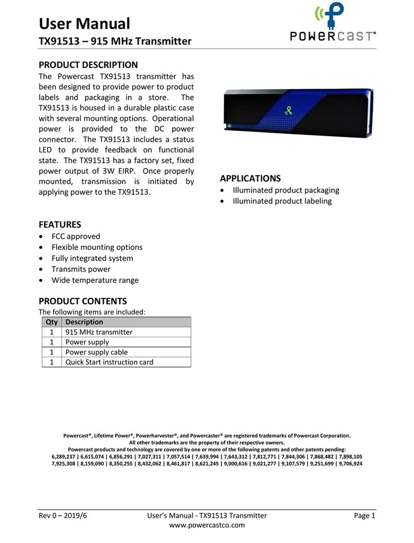 Powercast TX91513 user manual