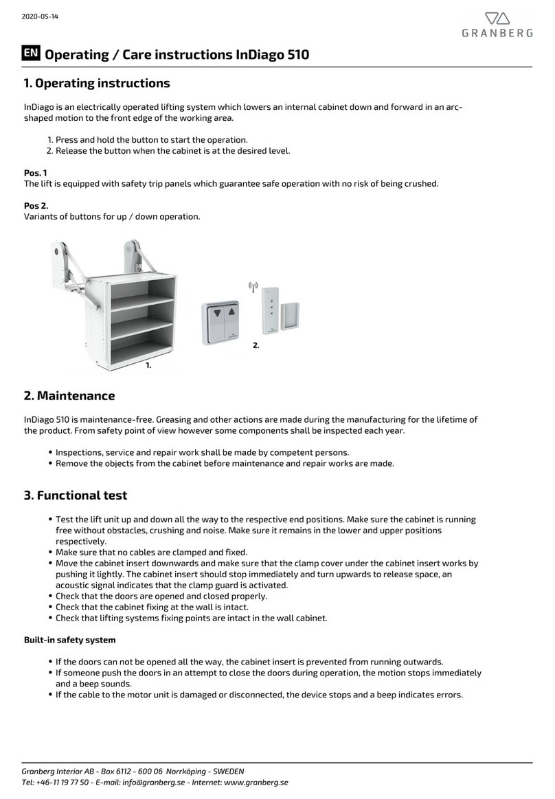 Granberg InDIago 510 Operating and care instructions