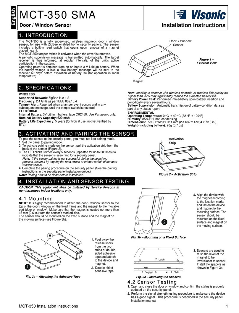 Visonic MCT-350 installation instructions