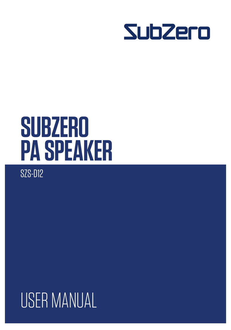 Subzero SZS-D12 User manual
