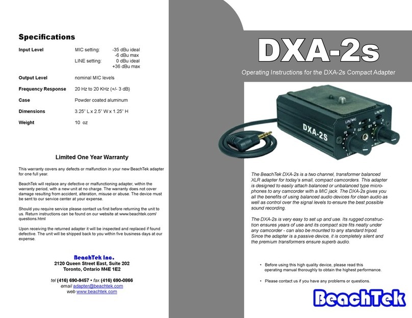 BeachTek DXA-2s operating instructions