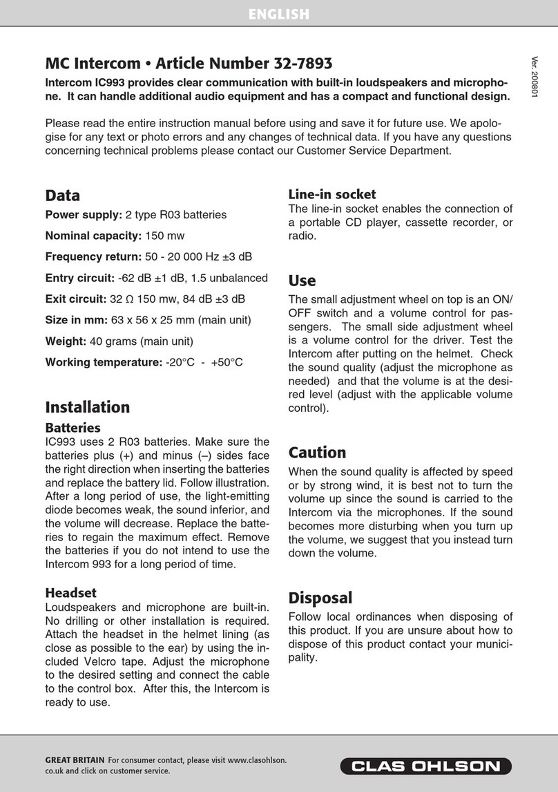 Clas Ohlson MC Intercom User manual