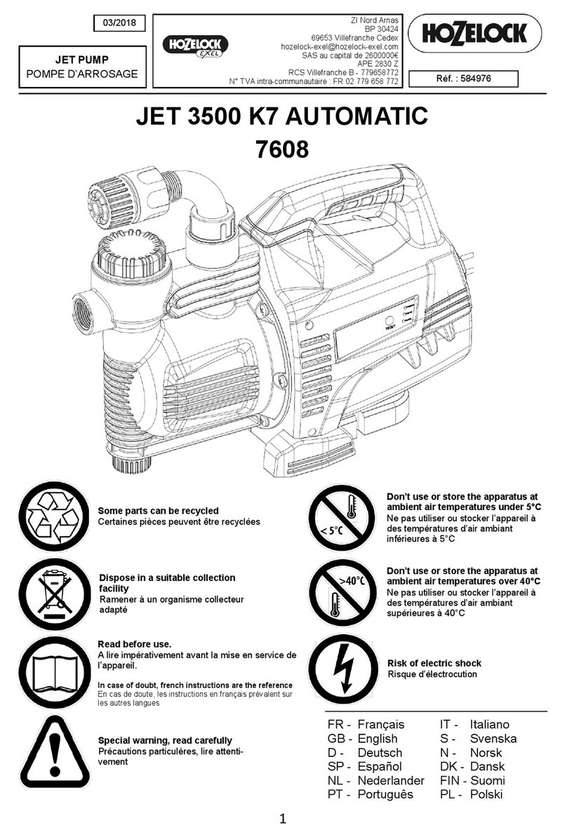 Hozelock JET 3500 K7 AUTOMATIC 7608 User manual
