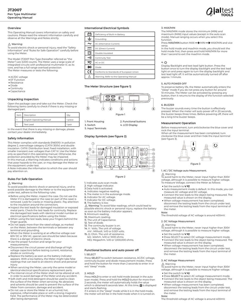 Cojali JT2007 operating manual