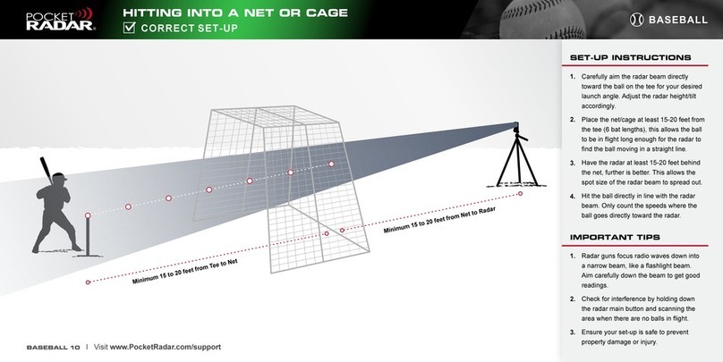 Pocket Radar HITTING INTO A NET OR CAGE quick start guide