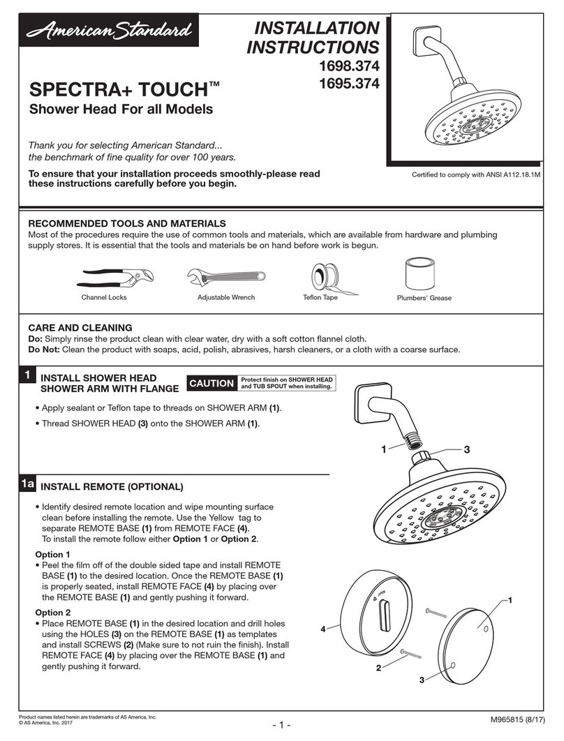 American Standard SPECTRA+ TOUCH 1698.374 installation instructions
