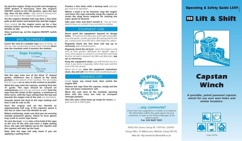 HSS Hire 70756 Operating & safety guide HSS Hire 70756 Operating & safety guide
