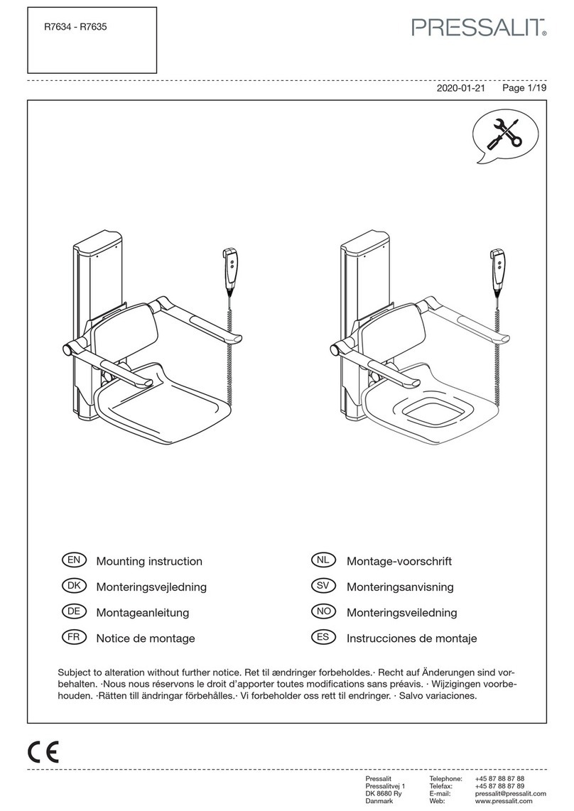 Pressalit Care R7634 Mounting instruction