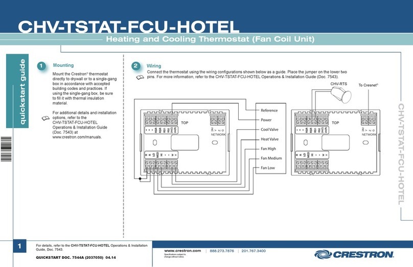 Crestron CHV-TSTAT-FCU-HOTEL quick start guide