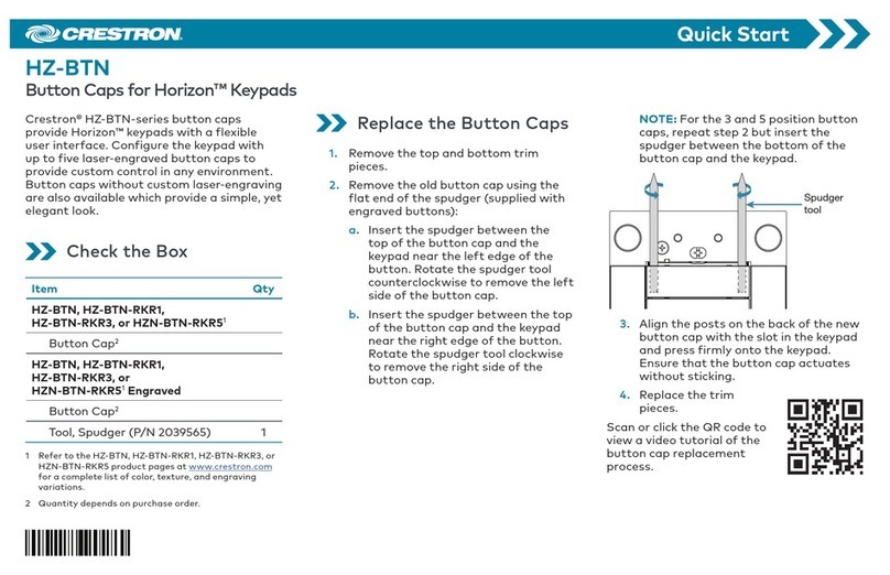 Crestron HZ-BTN quick start