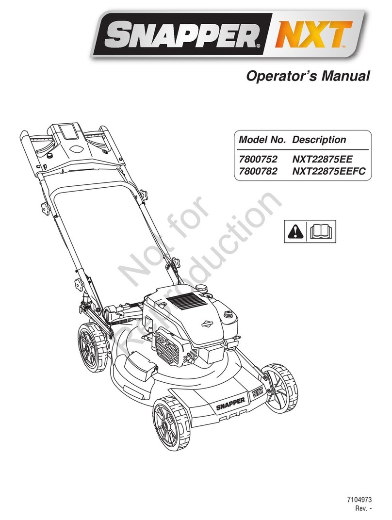 Snapper NXT 7800752 User manual Snapper NXT 7800752 User manual