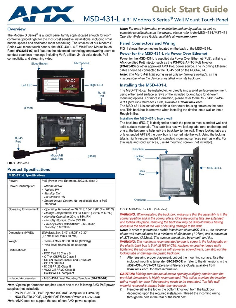 AMX MSD-431-L User manual