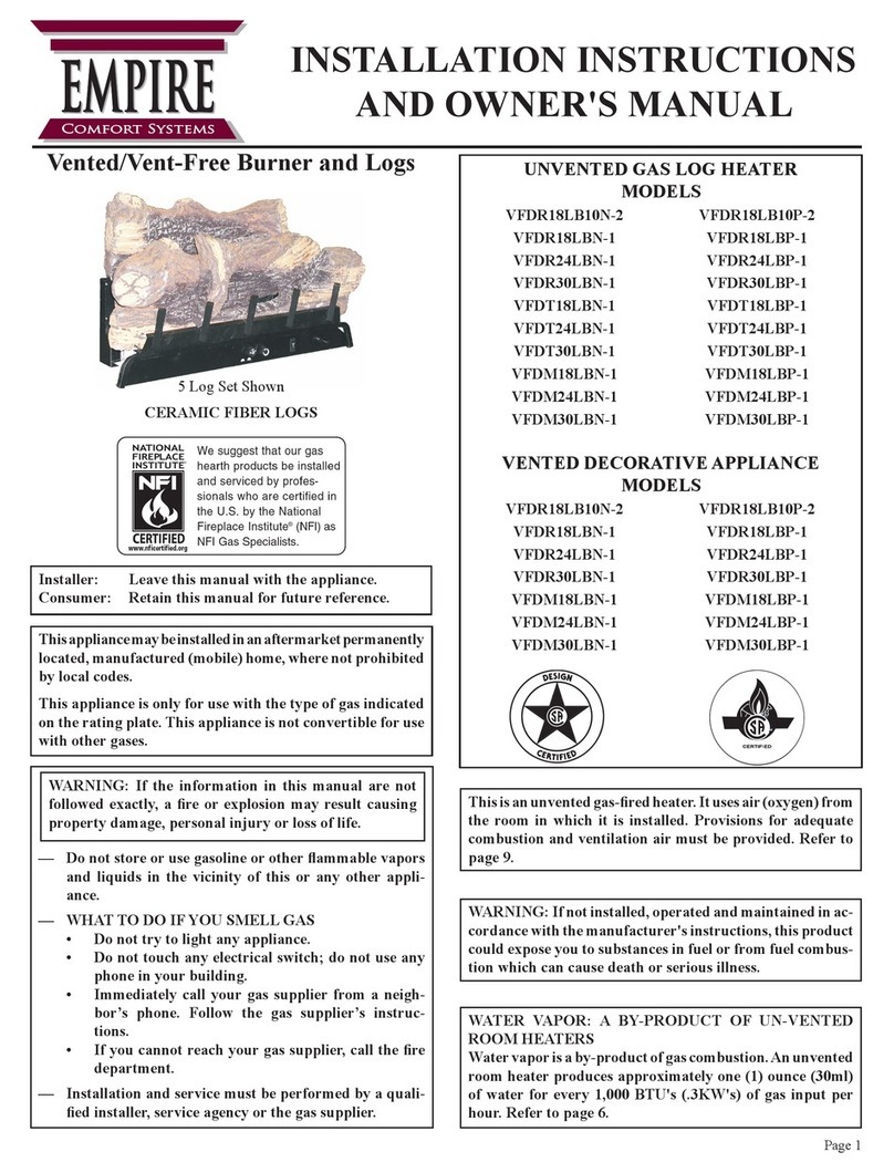 Empire Comfort Systems VFDR18LB10N-2 Installation instructions and owner's ma