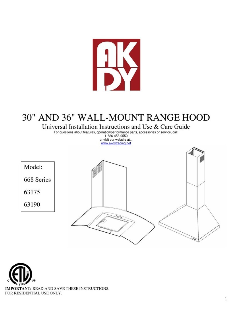 AKDY 668 Series Universal installation instructions and use & care guide
