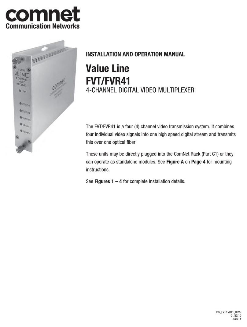 Comnet FVT Installation and operation manual