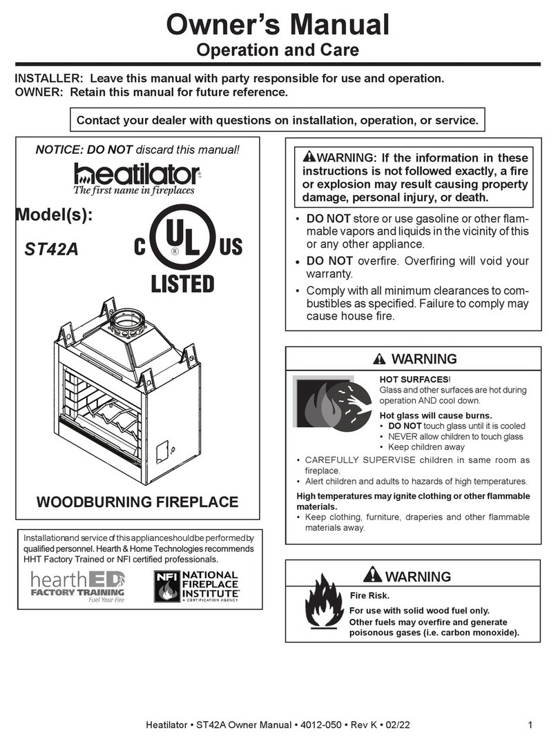 Heatilator ST42A owner's manual