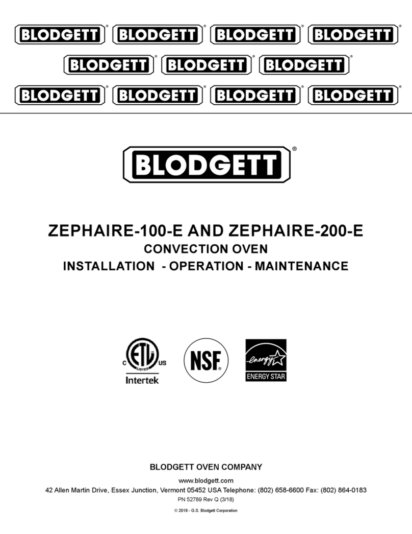 Blodgett ZEPHAIRE-100-E Owner's manual