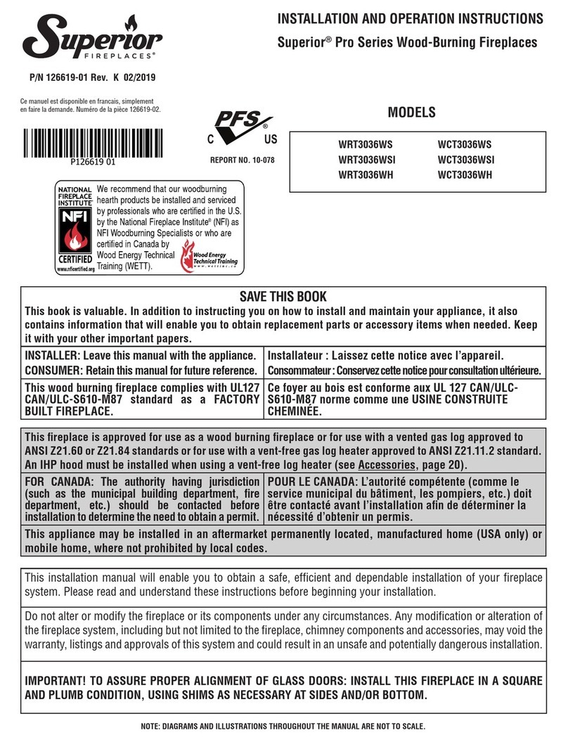 Superior WRT3036RS Installation and operation instructions