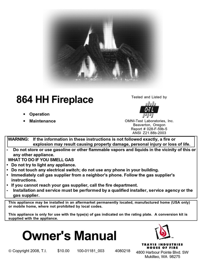 Travis Industries 864 HH User manual