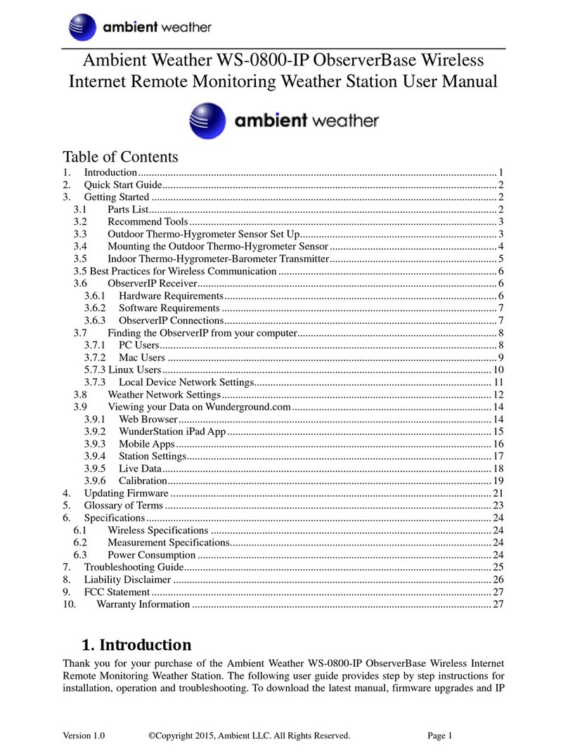 Ambient Weather WS-0800-IP ObserverBase user manual Ambient Weather WS-0800-IP ObserverBase user manual