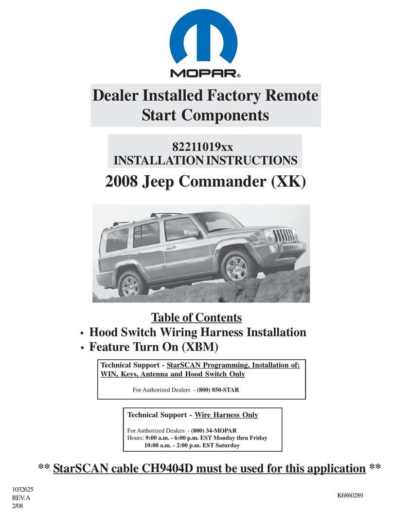 Mopar 82211019xx Jeep Commander (XK) 2008 installation instructions
