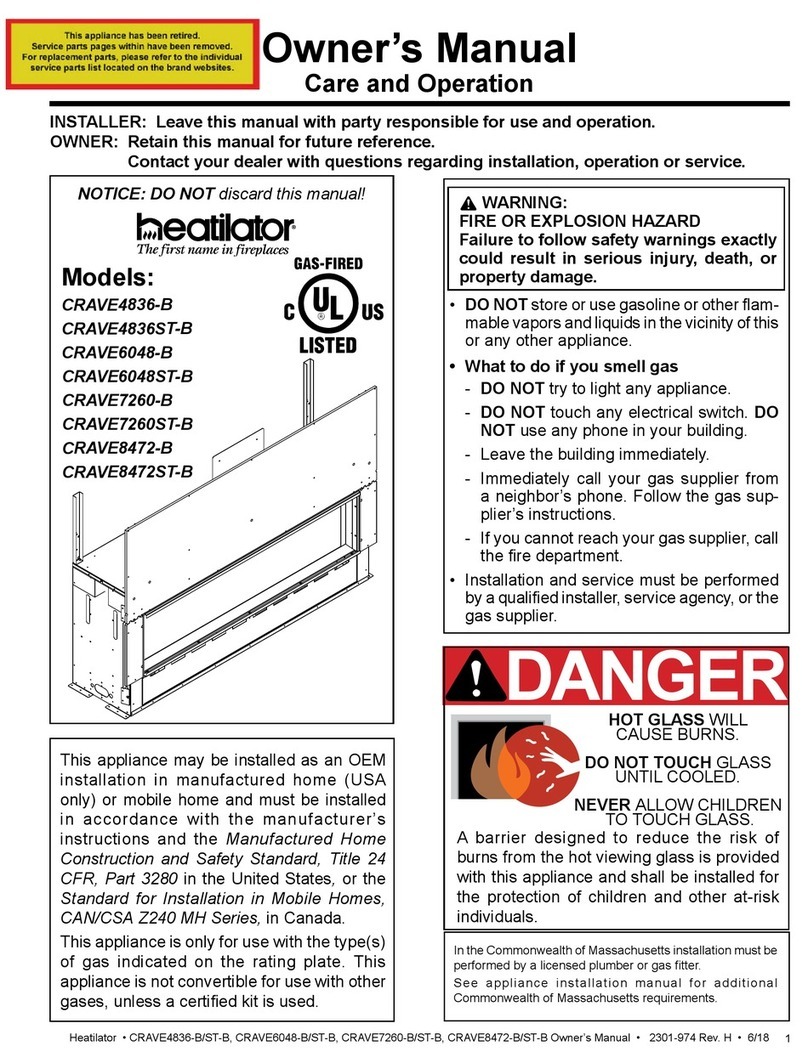 Heatilator CRAVE4836-B User manual