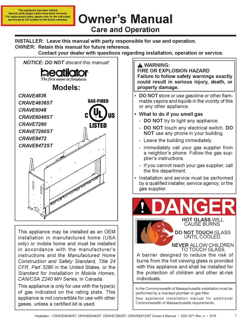 Heatilator CRAVE4836 User manual