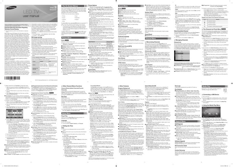 Samsung UN40H4005AF User manual