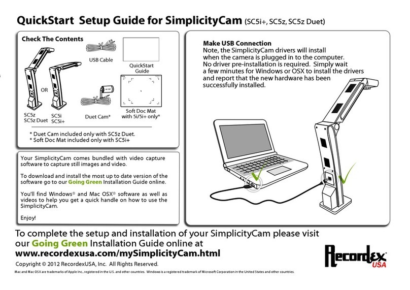 Recordex SimplicityCam SC5i+ Technical manual