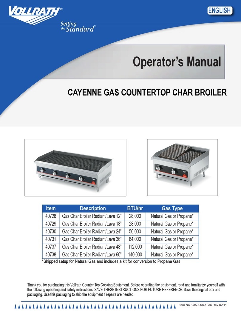 Vollrath Cayenne 40737 Operator's manual