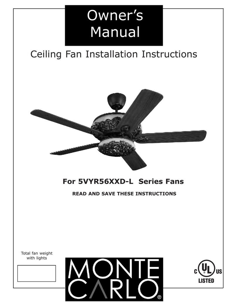 Monte Carlo Fan Company 5VYR56XXD-L Series User manual