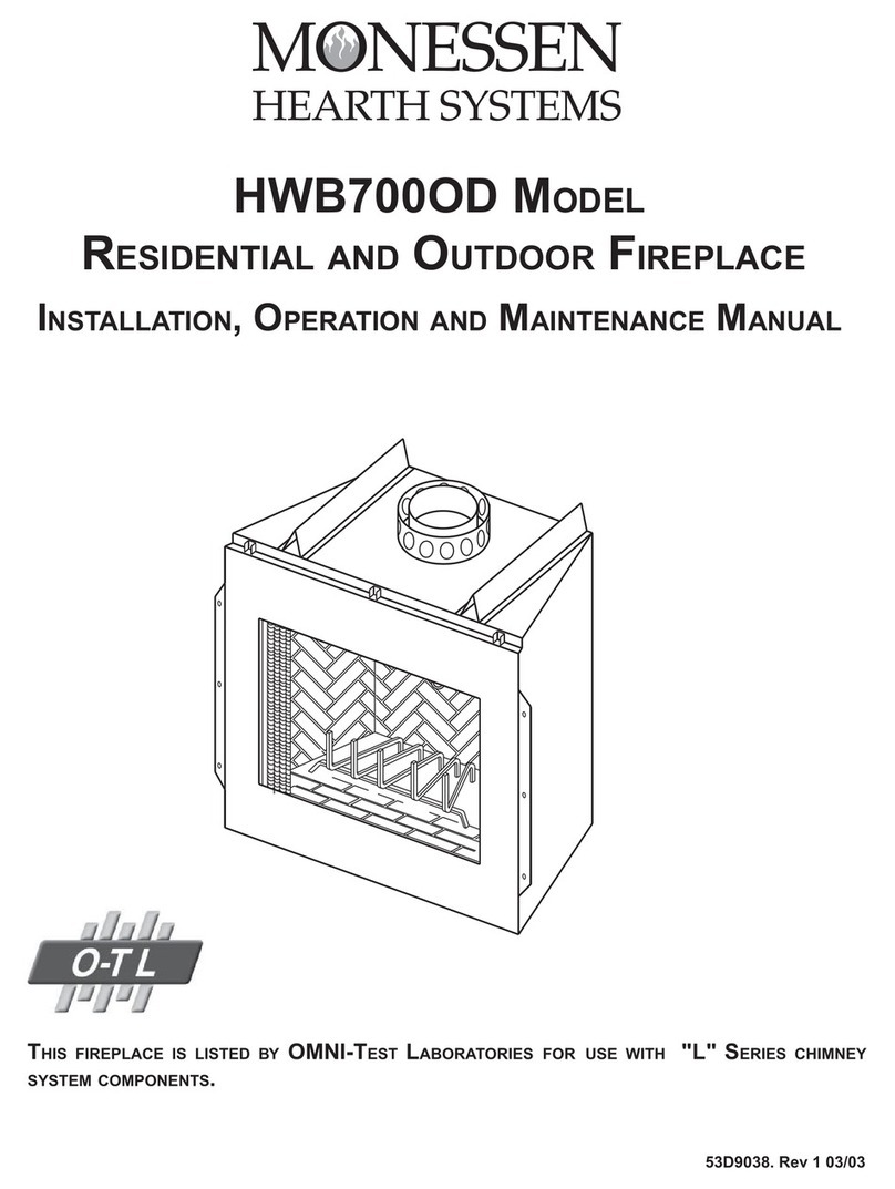 Monessen Hearth HWB700OD Installation, operation and maintenance manual