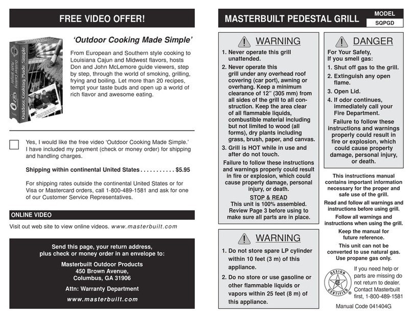Masterbuilt SQPGD User manual