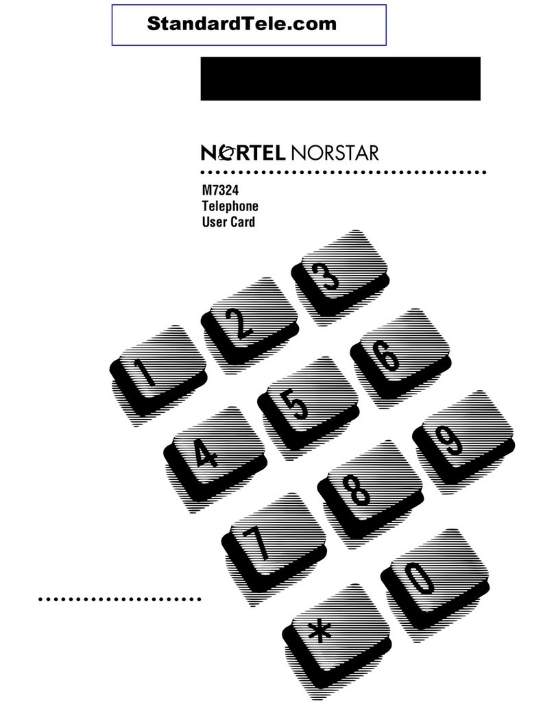 Nortel NORSTAR M7324 User's card