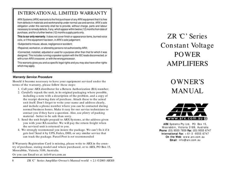 ARX ZR C Series User manual