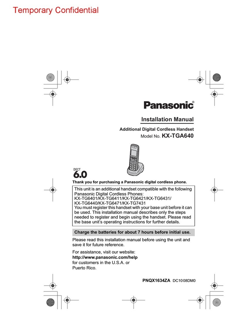Panasonic KX-TGA640 installation manual