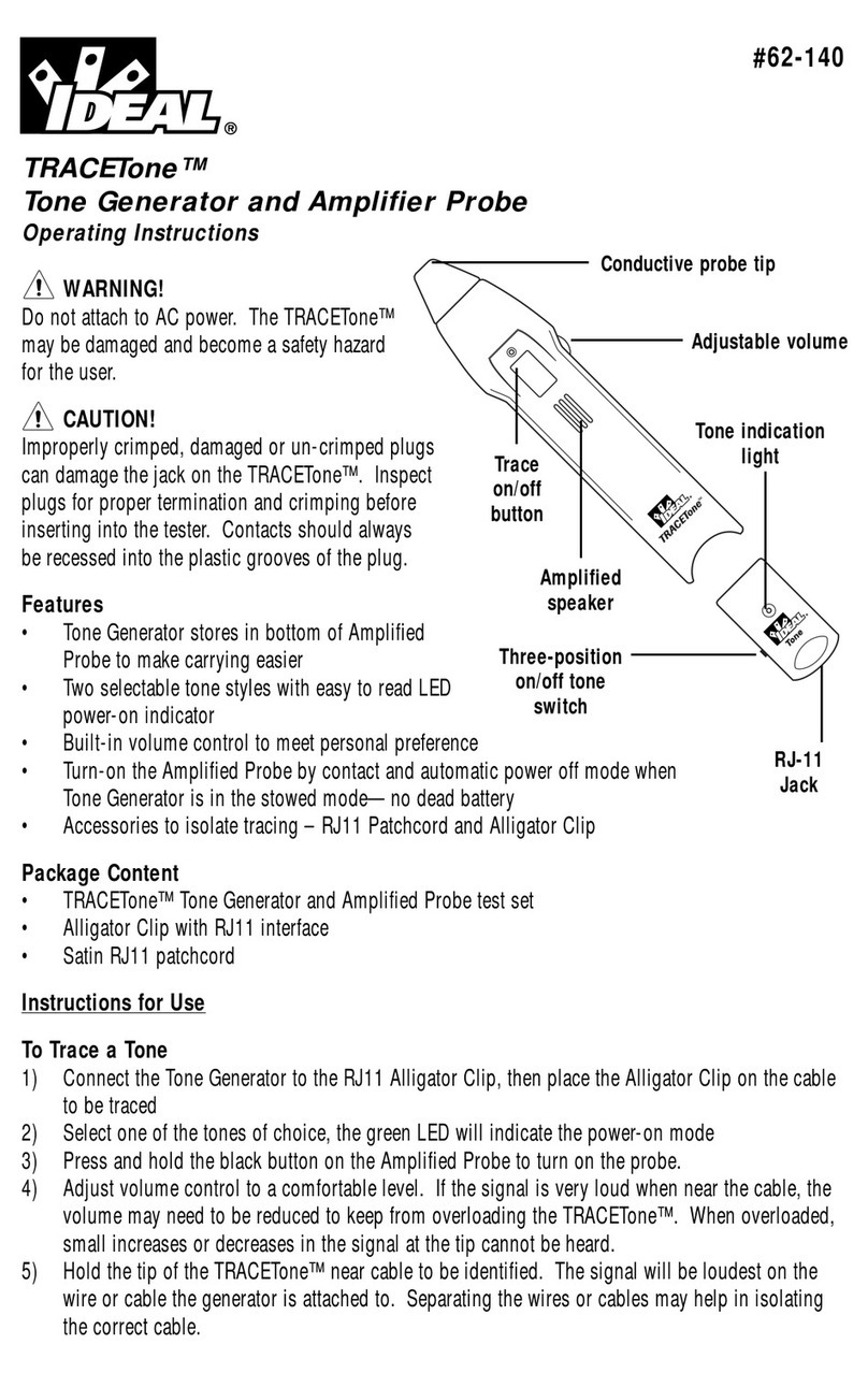 IDEAL INDUSTRIES TRACETone 62-140 operating instructions
