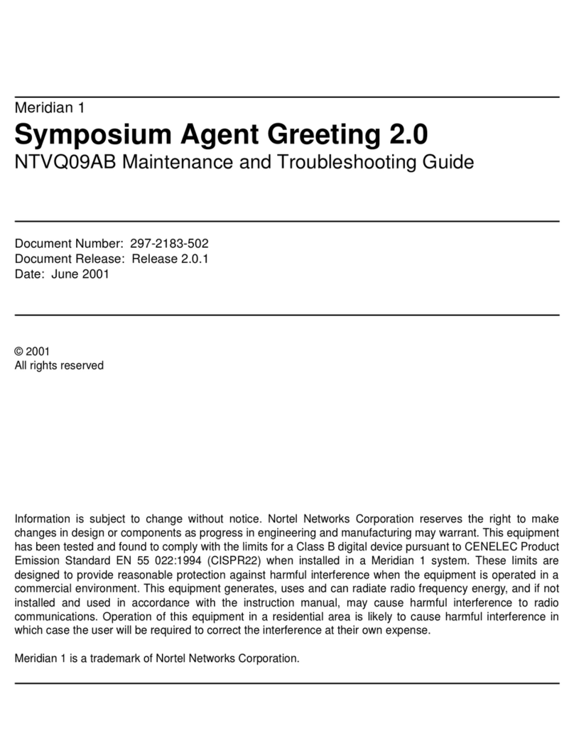 Nortel Agent Greeting 2.0 Operating instructions
