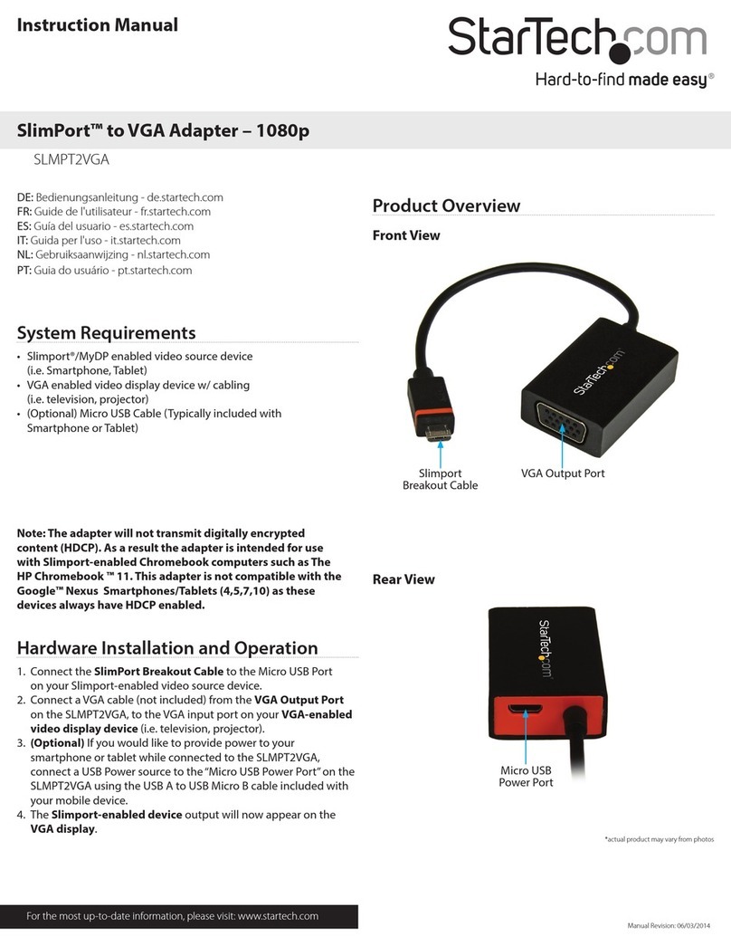 StarTech.com SLMPT2VGA User manual