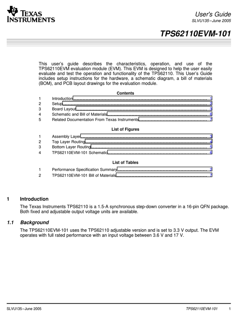 Texas Instruments TPS62110EVM-101 User manual
