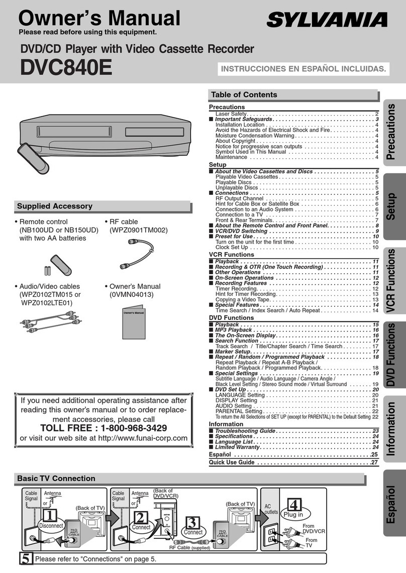 FUNAI Sylvania DVC840E User manual