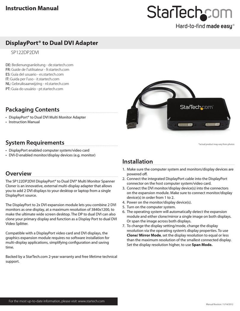 StarTech.com SP122DP2DVI User manual StarTech.com SP122DP2DVI User manual