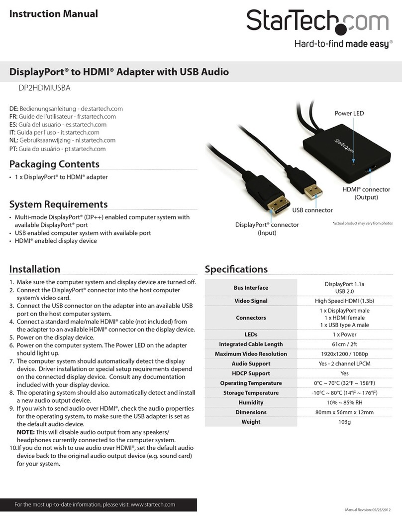 StarTech.com DP2HDMIUSBA User manual StarTech.com DP2HDMIUSBA User manual